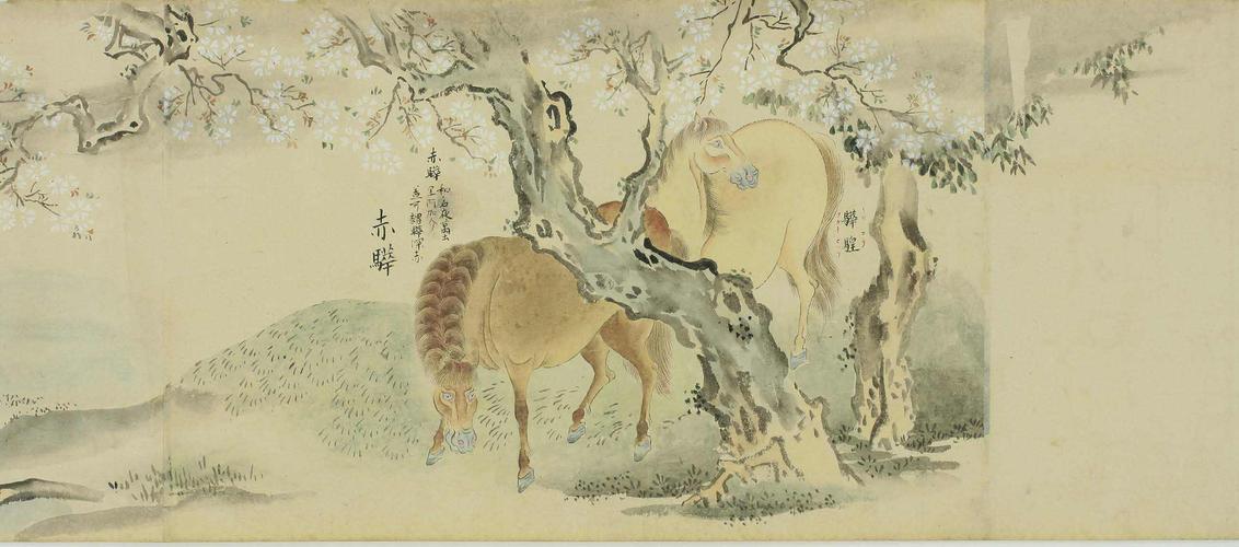 这幅《百马图》长卷出自于日本江户初期狩野派画家