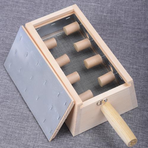 实木木制艾灸盒8柱8孔插针腰背腹部家用随身灸艾绒艾条用温灸器