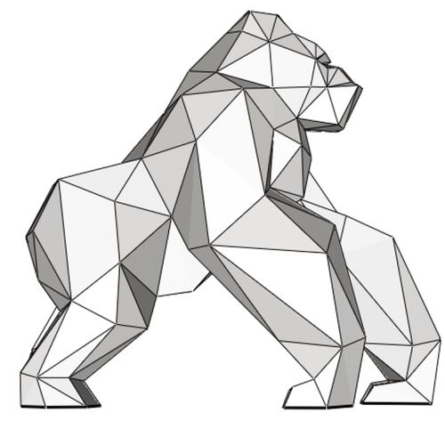 立体大猩猩金刚几何折纸3d模型雕刻构成diy其他类型纸模