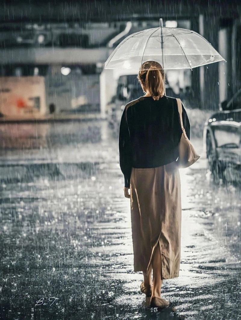 打伞 雨中女孩 情绪图片 要努力呀02,为了想要的生活,为了人间的