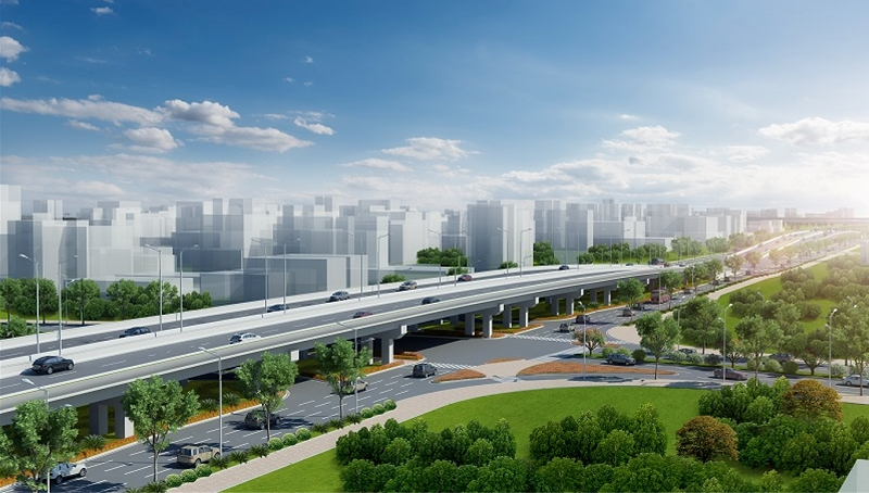 肇庆麒麟湖片区项目桥梁工程完成首件墩柱浇筑