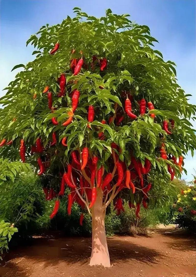 这辣椒树估计让人看了都叫绝,这个世界有这么大的辣椒树吗?