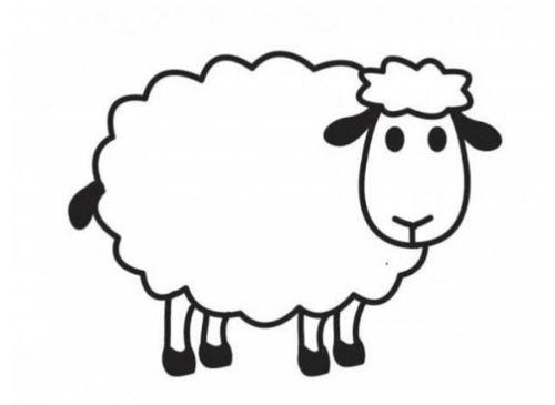 画吃草的羊简笔画卡通可爱的小绵羊简笔画的画法步骤简单的绵羊简笔画