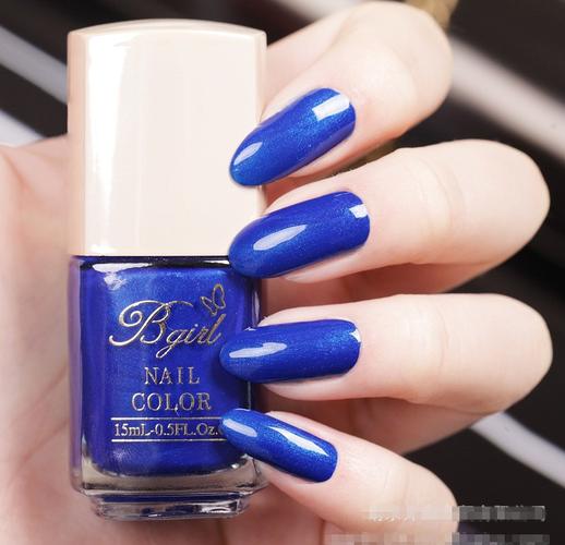 fashion pearly-lustre sapphire blue  color nail  oil eco