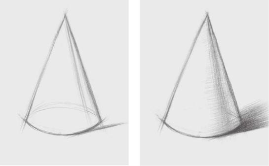 素描圆锥体的画法(2)