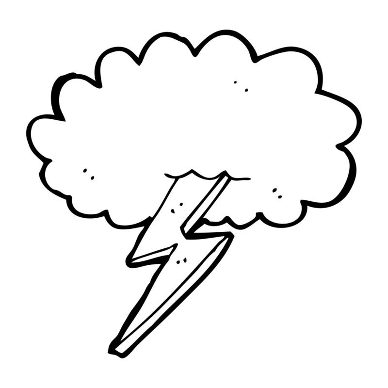 卡通闪电和云彩,卡通闪电和云彩
