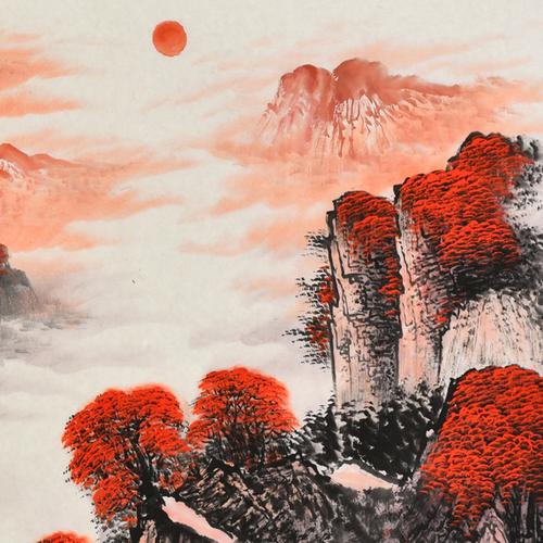 杨和平《锦绣河山》/180x70cm/传统水墨