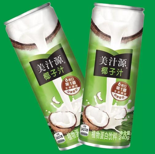 美汁源再度推出椰子汁产品沿用了便携摩登罐包装