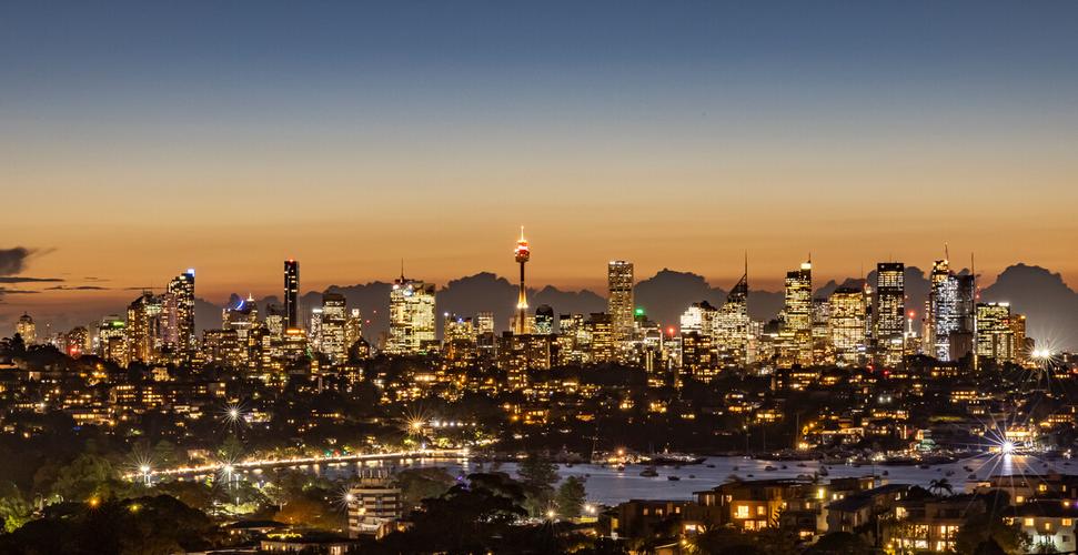 悉尼cbd夜景,城市天际线