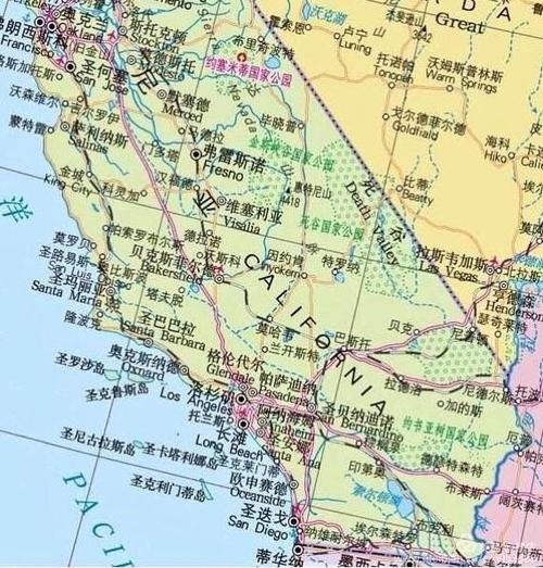 洛杉矶和圣迭戈地理位置.