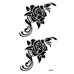 纹身贴黑色玫瑰花图片