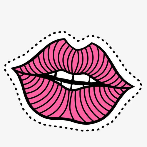 粉色卡通性感女人嘴唇