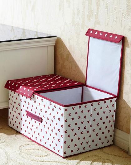 粉色樱桃双盖杂物箱衣物整理分类收纳箱