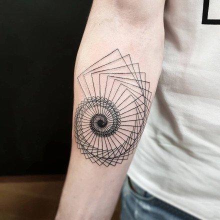几何线性的一组创意图形纹身图案