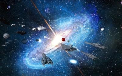 星球大战模型,银河系,外太空,未来科幻场景模型,宇宙飞船,银河战队