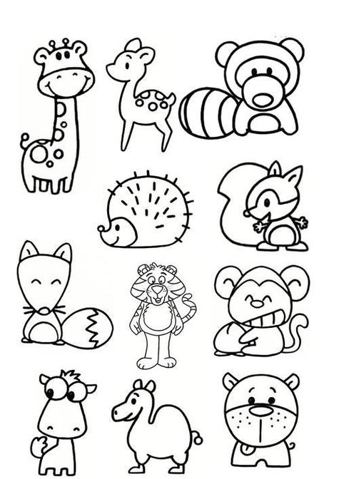 大全动物可爱简单漂亮陆地上的小动物07简笔画小动物手绘简笔画67动物