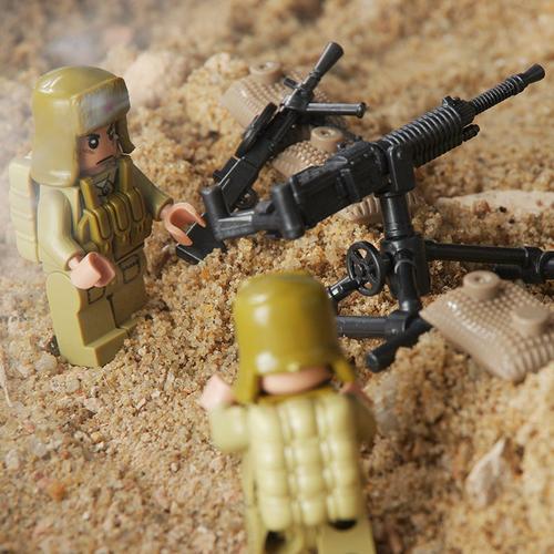 乐高lego兼容志愿军抗美援朝积木5二战场景八路军人仔6岁男孩拼装玩具