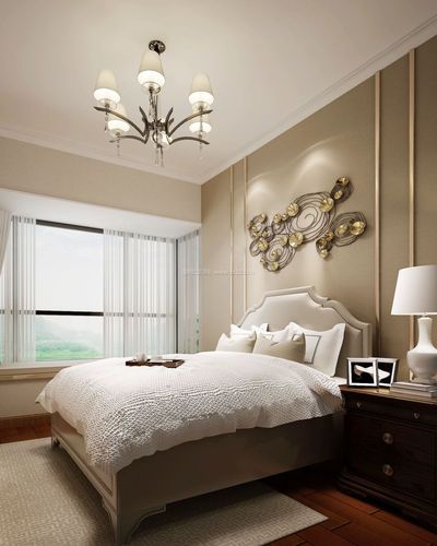 最新宜家家居卧室床头背景墙装饰装修效果图片