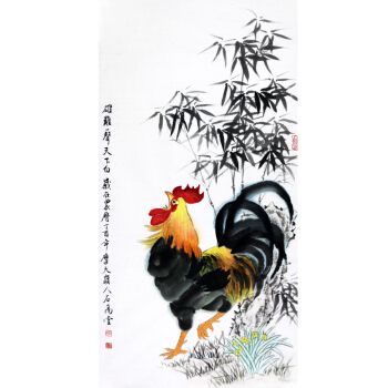 《雄鸡一声天下白》 石高堂 中国国美术家协会会员
