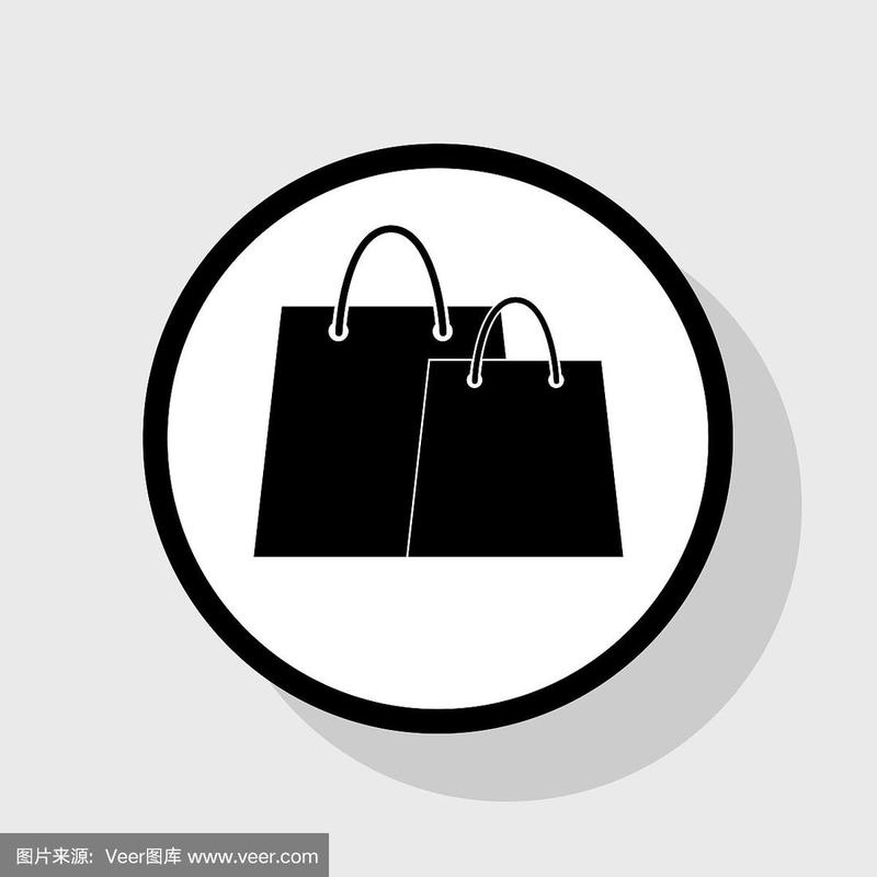 购物袋标志平黑色图标
