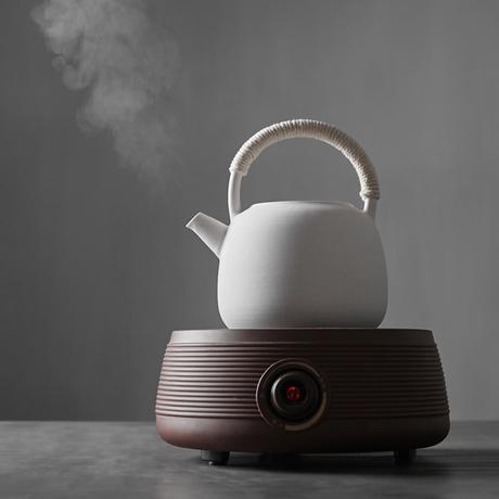 林泉山房 陶壶 烧水壶煮茶壶 耐火手工茶具白陶泥茶壶电陶炉可用