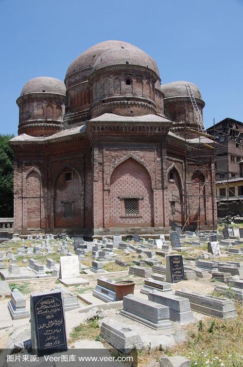 印度克什米尔斯利那加的陵墓