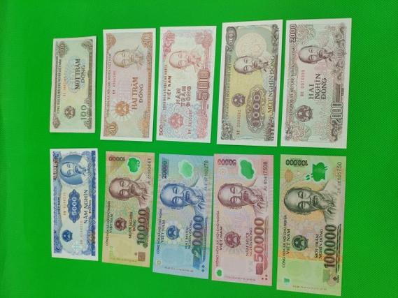 越南盾纸币10张一套,面值共:188800元,可以