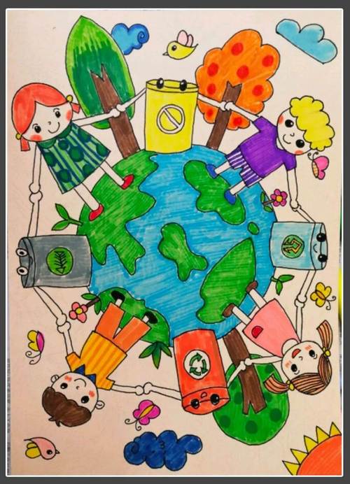 环保儿童画 环保儿童画一等奖图片大全集 - 水彩迷