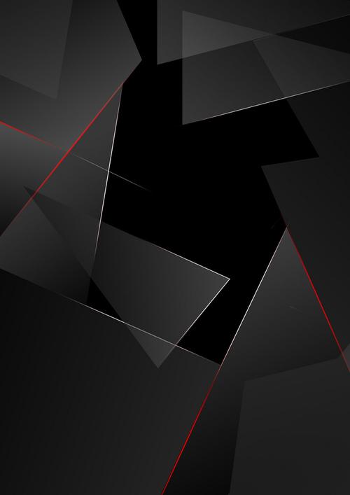 黑色背景几何图案科技感平面广告