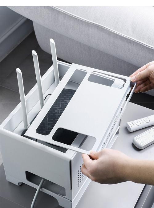 无线wifi路由器收纳盒客厅桌面电线整理电视机顶盒置物架收纳塑料新款