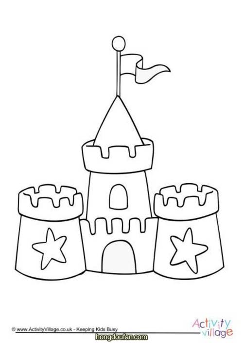 10个简单有趣的大城堡儿童简笔画 | 红豆饭小学生简笔画大全