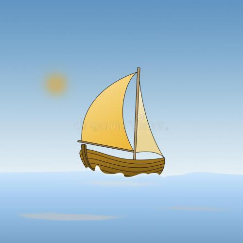 一条小船的动画片在海