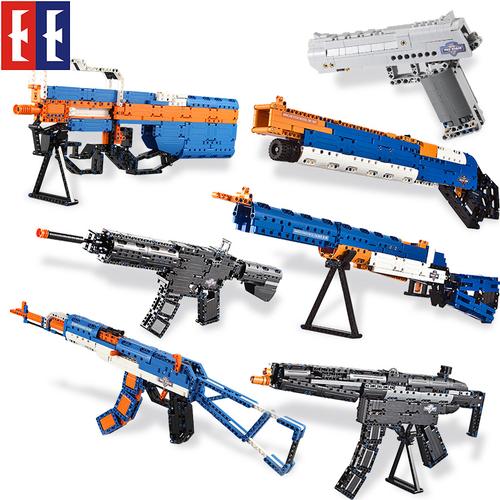 兼容乐高积木枪男孩子6-12岁儿童智力拼装军事绝地求生发射玩具枪
