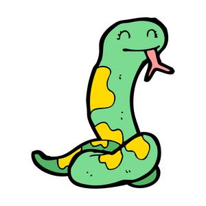 动画蛇动画的绿色和黄色的蛇照片