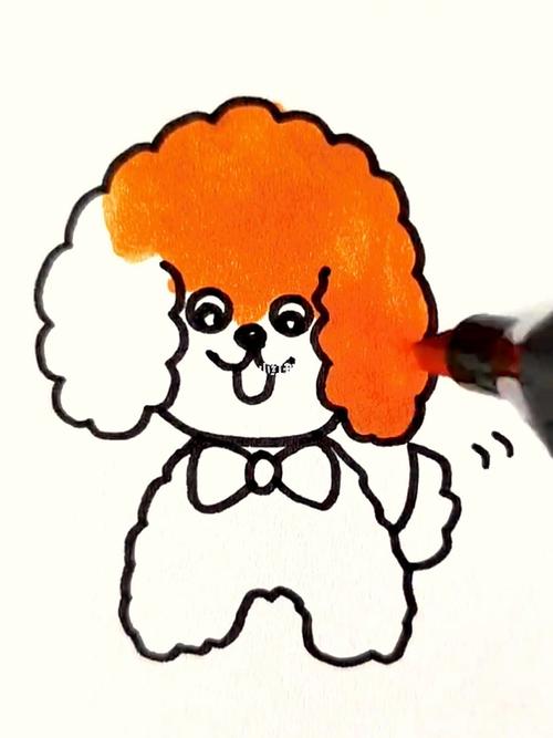 今天跟我一起画一直宠物狗狗创意数字画小狗