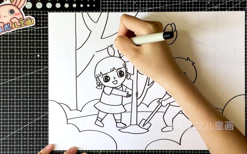 劳动&植树节儿童画手绘:播种希望_哔哩哔哩_bilibili
