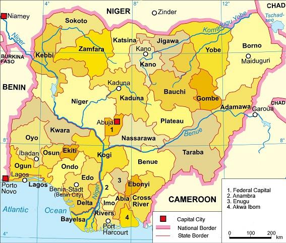 尼日利亚现行行政区划
