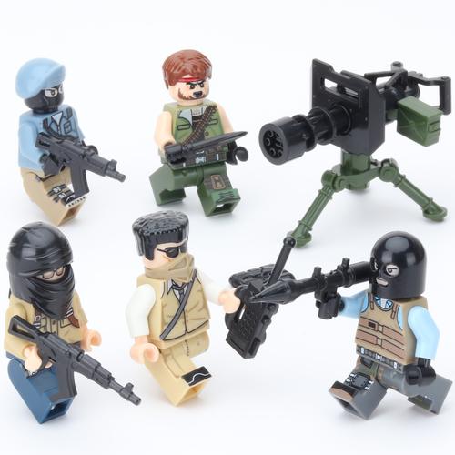 乐高moc第三方军事积木人仔特种兵反派角色拼装武器模型小人玩具