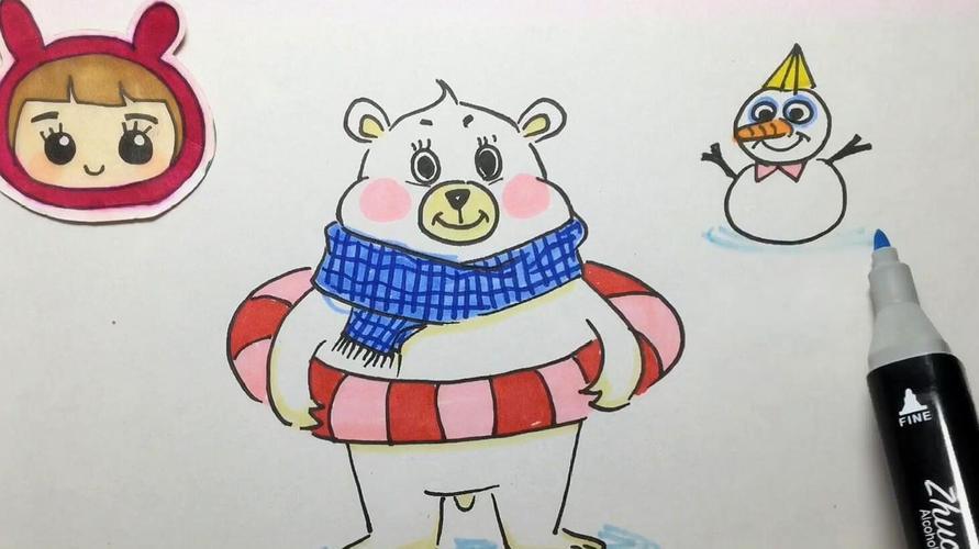 北极熊儿童画简单又好看北极熊怎么画涂色简单 北极熊简笔画图片位置