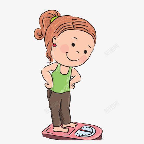 com png png素材 体重 健康 医疗 卡通 图标 女孩 称重 简约 重量