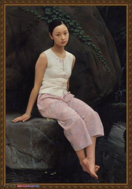 油画中的中国淑女