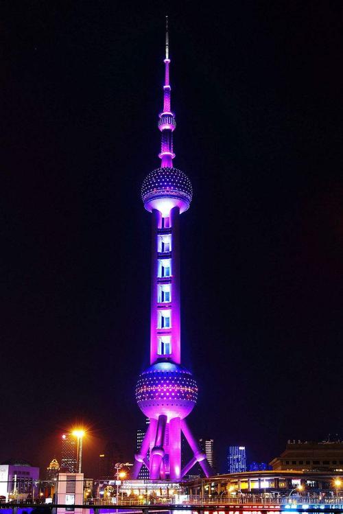 上海东方明珠唯美灯光夜色风景图片手机壁纸