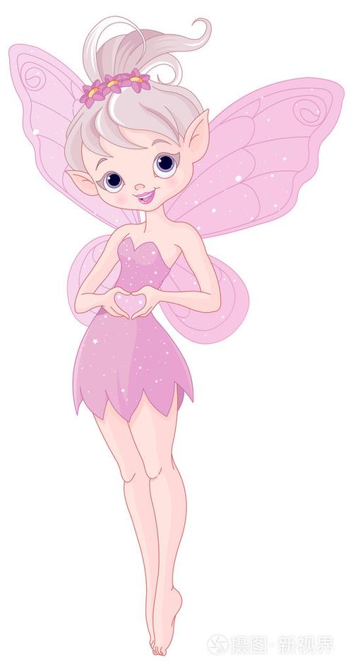 可爱的粉色精灵仙女