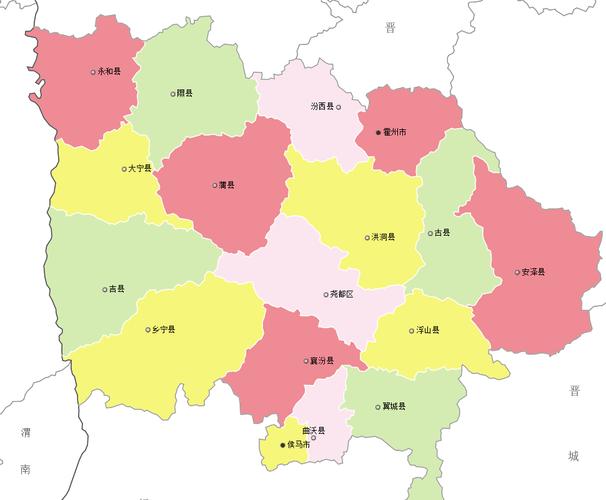截至2017年6月,临汾市辖1个市辖区,14个县,代管2个县级市.