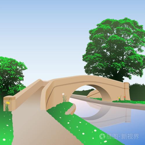 运河桥插画-正版商用图片04w6yt-摄图新视界