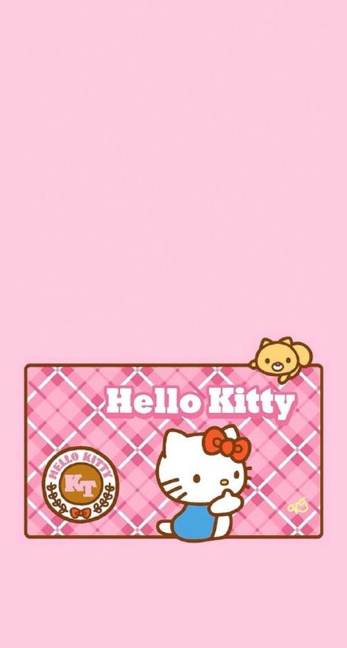 hellokitty 简单可爱手机壁纸,小清新手机锁屏壁纸,粉红kitty.