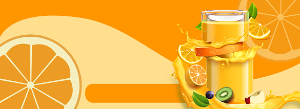 橙色橙汁宣传促销手机海报