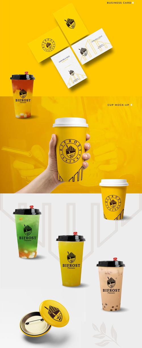 2组年轻化的网红奶茶店食品品牌包装设计欣赏