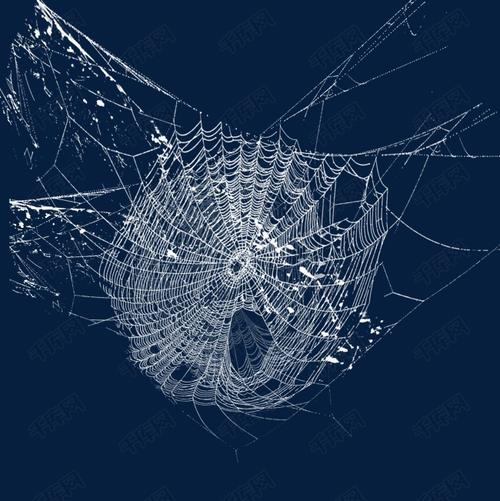白色逼真蜘蛛网效果设计