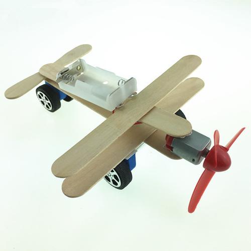 小制作电动滑行飞机 diy科技小发明学生科学实验手工材料科普模型-阿